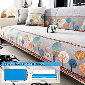 Capa de Sofá Chenille Estilo Boêmio 1pc, Capa para Sofá com Bordado Geométrico, Amigável para Cães, Protetor de Sofá Espesso e Macio, Capas Antiderrapantes para Almofadas, Protetor de Móveis, Decoração para Quarto Escritório Sala de Estar Casa, Melhore su
