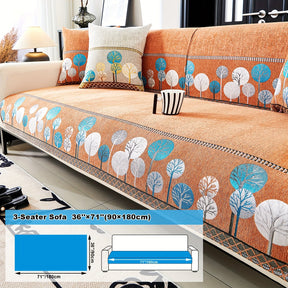 Capa de Sofá Chenille Estilo Boêmio 1pc, Capa para Sofá com Bordado Geométrico, Amigável para Cães, Protetor de Sofá Espesso e Macio, Capas Antiderrapantes para Almofadas, Protetor de Móveis, Decoração para Quarto Escritório Sala de Estar Casa, Melhore su