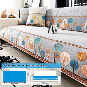 Capa de Sofá Chenille Estilo Boêmio 1pc, Capa para Sofá com Bordado Geométrico, Amigável para Cães, Protetor de Sofá Espesso e Macio, Capas Antiderrapantes para Almofadas, Protetor de Móveis, Decoração para Quarto Escritório Sala de Estar Casa, Melhore su