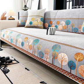 Capa de Sofá Chenille Estilo Boêmio 1pc, Capa para Sofá com Bordado Geométrico, Amigável para Cães, Protetor de Sofá Espesso e Macio, Capas Antiderrapantes para Almofadas, Protetor de Móveis, Decoração para Quarto Escritório Sala de Estar Casa, Melhore su