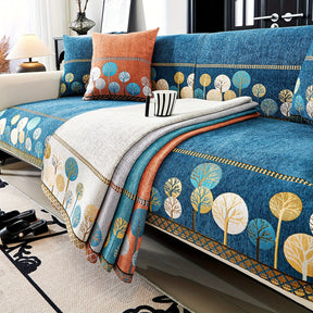 Capa de Sofá Chenille Estilo Boêmio 1pc, Capa para Sofá com Bordado Geométrico, Amigável para Cães, Protetor de Sofá Espesso e Macio, Capas Antiderrapantes para Almofadas, Protetor de Móveis, Decoração para Quarto Escritório Sala de Estar Casa, Melhore su